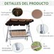 Baloiço de Jardim Metal, Poliéster e Textilene Outsunny Castanho