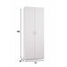 Armário multiuso com 2 portas com efeito madeira 72 Branco