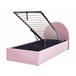 Beliani Cama com armazenamento Veludo ANET 98x218 Rosa