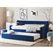 Beliani Cama nido Terciopelo MONTARGIS 91x219 Azul Marino