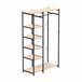 Camarim Open Closet com 5 Prateleiras e 1 Bar Preto/ Madeira