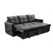 Sofá Cama Com Baú e Chaise Longue Cinza Claro