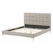 Beliani Cama com estrado Veludo AMBERT 148x212 Cinza
