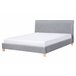 Beliani Cama com estrado Poliéster SENNEZ 175x216 Cinza Claro