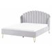 Beliani Cama com estrado Veludo AMBILLOU 177x214 Bege