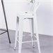 Banqueta industrial de metal com encosto baixo  - Bistro Branco