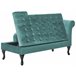 Beliani Chaise longue à direita Veludo PESSAC Azul/ Verde