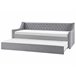 Beliani Cama nido Terciopelo MONTARGIS 91x219 Cinza Claro