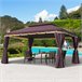 Pérgola de Jardim Alumínio e Poliéster Outsunny 390x290 Castanho