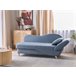 Beliani Chaise longue à direita Linho sintético MERI Azul