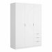 Armário de 3 portas com efeito madeira 121 Branco