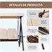 Baloiço de Jardim Metal e Poliéster Outsunny Bege