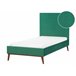 Beliani Cama Veludo BAYONNE 101x212 Branco/ Bege