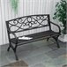 Banco de Jardim Aço e Ferro Fundido Outsunny 128x58 Preto