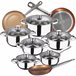 Bateria de cozinha 12 peças com jogo de patch Cromada