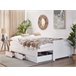 Beliani Cama com estrado Madeira de seringueira CAHORS 186x209 Branco