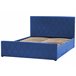 Beliani Cama com armazenamento Veludo ROCHEFORT 150x214 Azul Marino