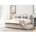 Beliani Cama com armazenamento Poliéster MONTPELLIER 187x213 Bege