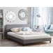 Beliani Cama com LED Poliéster FITOU 190x214 Cinza Claro
