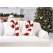 Beliani Almofada decorativa CANDY CANE Branco/ Vermelho