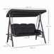 Banco Baloiço de Jardim Metal e Poliéster Outsunny Preto