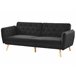 Beliani Sofá-cama Veludo BARDU Preto
