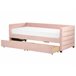 Beliani Cama de dia com arrumação Veludo MARRAY 98x214 Rosa Talco