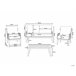 Beliani Conjunto lounge Madeira de acácia MERANO Branco/ Bege