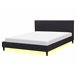 Beliani Cama com LED Poliéster FITOU 170x214 Preto