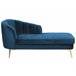 Beliani Chaise longue Veludo ALLIER Azul Marino