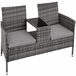 Banco de jardim de vime 131x61 Cinza