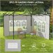 2 Paredes Laterais para Tendas PE e PVC Outsunny 293x193 Branco