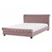 Beliani Cama com estrado Veludo AVALLON 152x233 Cinza Claro