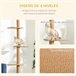 Arranhador para Gatos Aglomerado de Madeira, Flanela e Sisal Castanho