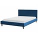 Beliani Cama com estrado Veludo FITOU 150x214 Azul