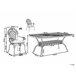 Beliani Conjunto de comedor LIZZANO Castanho