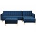 Beliani Sofá-cama Veludo ABERDEEN Azul Marino