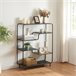 [en.casa] Estante de chão Kristiansand  6 prateleiras metal MDF Carvalho