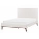 Beliani Cama com estrado Veludo BAYONNE 151x212 Branco/ Bege