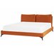 Beliani Cama com estrado Veludo MELLE 196x233 Cinza