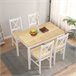 Conjunto de mesa com 4 cadeiras VERSALLES Natural/ Branco