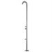 Chuveiro exterior QUARTU em aço inoxidável 316L com chuveiro superior e lava-pés H 228,9 cm, Inox Prata