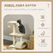 Arranhador para Gatos Aglomerado, Sisal e Poliéster PawHut Cru