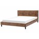 Beliani Cama com estrado Veludo FITOU 190x214 Castanho
