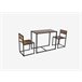 Conjunto mesa fixa e 2 cadeiras de cozinha DUO I Preto/ Madeira