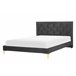 Beliani Cama com estrado Veludo LIMOUX 147x213 Preto