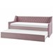 Beliani Cama nido Terciopelo MONTARGIS 91x219 Rosa