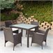 Conjunto de mobiliário de terraço cadeiras e mesa rattan Aktive Preto