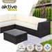 Conjunto de mobiliário de terraço sofá de canto modular com mesa Aktive Preto