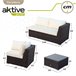 Conjunto de mobiliário de terraço sofá de canto modular com mesa Aktive Preto